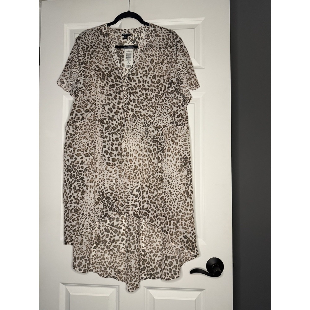 Torrid Button Down Chiffon Flutter Sleeve Tunic T… - image 1